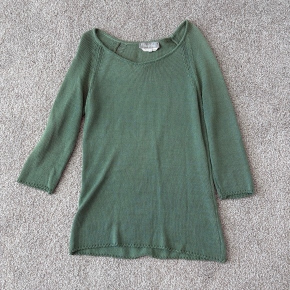 Max Mara Sweaters - Max Mara Boatneck Sweater Size Small Green Knitting Yarn Italy Beach Coastal